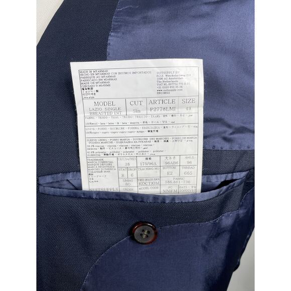 Suitsupply Lazio Nazy Sport Coat VBS Wool Size 38R - Picture 8 of 9